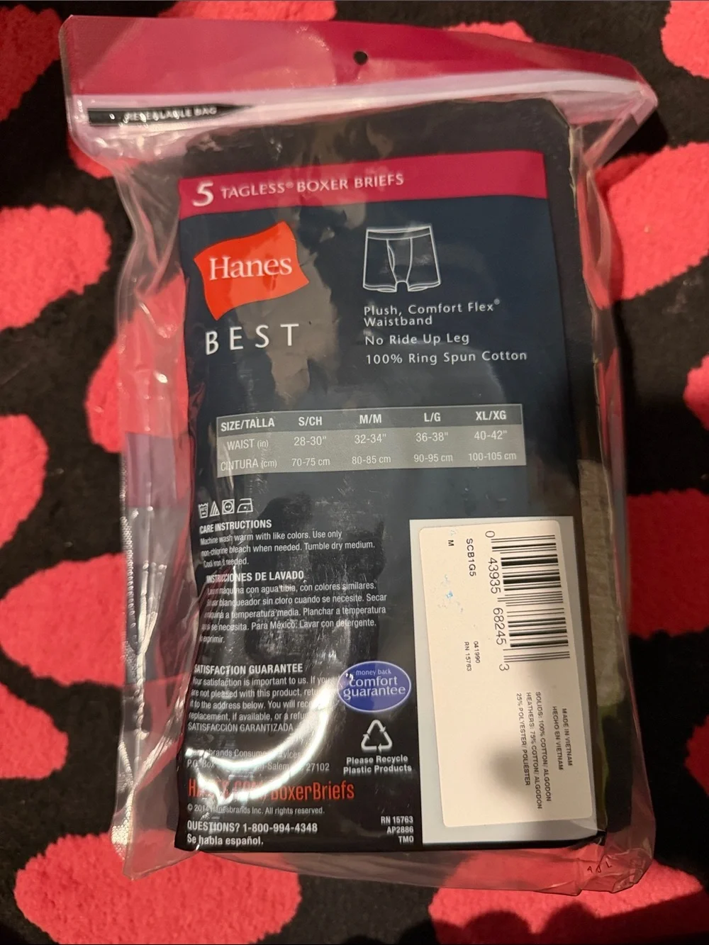 Hanes Best Men’s Black Boxer Briefs - 5 Pack